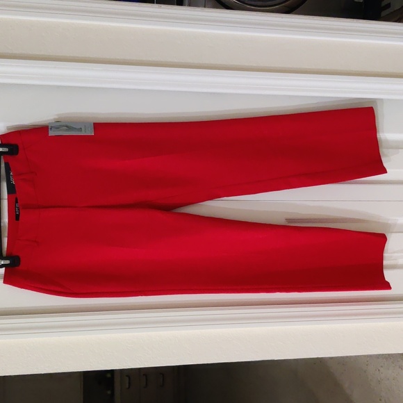 Apt. 9 Women's Red Straight Mid Rise Dress Pants NWT Size 4 - Picture 1 of 5